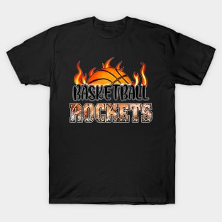 Classic Basketball Design Rockets Personalized Proud Name T-Shirt